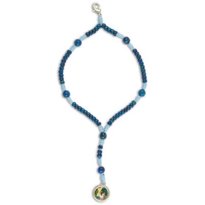 Rosary pendant guardian angel, blue