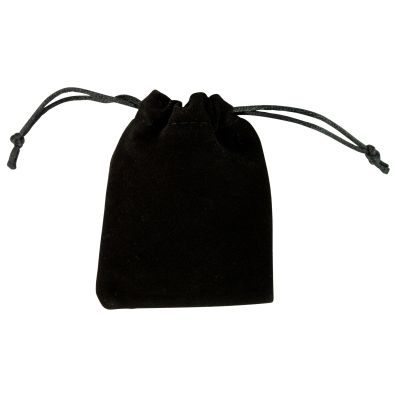 Imitation velour rosary pouch, black