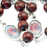 Stations of the Cross rosary, brown wood