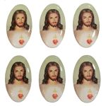 Herzjesus-Aufkleber, 6er-Pack oval