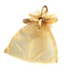 Rosenkranzbeutel aus Organza, goldfarben