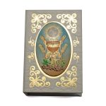 Faux leather book case with oval communion picture