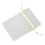Small organza rosary bag, beige