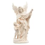 Guardian angel with protective hand and boy