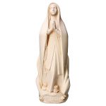 Madonna von Lourdes mit angedeuteter Grotte aus Holz