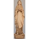 Madonna of Lourdes with roses made of wood