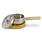 mod. Smoking pan Mess.vern. Removable lid, wooden plate