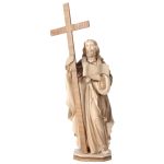 Jesusfigur Passionschristus mit Kreuz aus Holz