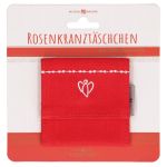 Rosenkranztäschchen Engelchen, mit Druckknopf, korallrot